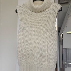 GB Girls Cream Turtleneck Sweater Vest